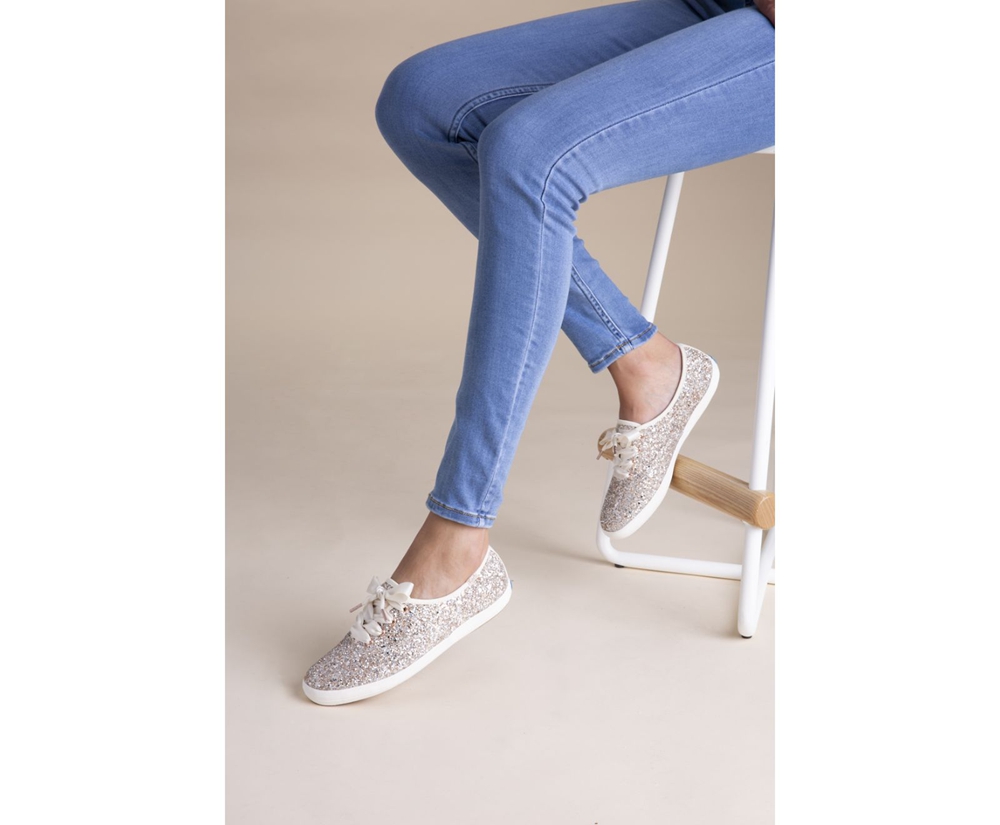 Tenis Keds Mujer Rosas Dorados - Kate Spade New York Champion Glitter - 2795-OCIPT